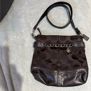 Coach Black Crossbody Bag with Chain Detail